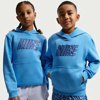 Nike Club Big Kid Unisex Long Sleeve Fleece Active Hoodie In Blue