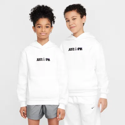 Nike Sportswear Club Fleece Big Kids' Hoodie In White
