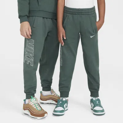 Nike Sportswear Club Fleece Big Kids' Jogger Pants In Vintage Green/metallic Silver