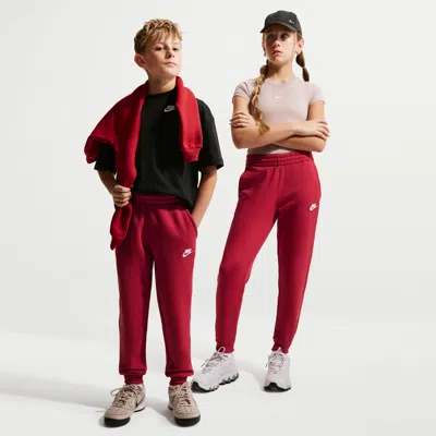Nike Sportswear Club Fleece Big Kids' Jogger Pants In Red
