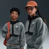 Nike Sportswear Club Fleece Big Kids' Loose 1/4-zip Hoodie In Gray