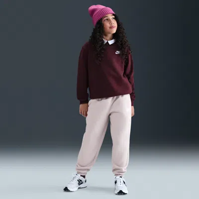 Nike Sportswear Club Fleece Big Kids' Loose Pants In Burgundy