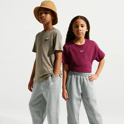 Nike Sportswear Club Fleece Big Kids' Loose Pants In Gray