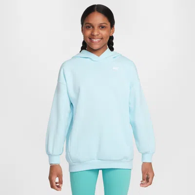 Nike Sportswear Club Fleece Big Kids' Oversized Pullover Hoodie In Blue