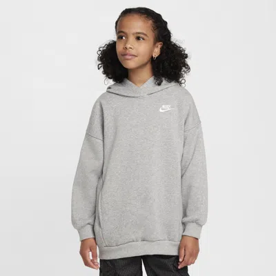 Nike Sportswear Club Fleece Big Kids' Oversized Pullover Hoodie In Grey