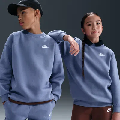 Nike Sportswear Club Fleece Big Kids' Oversized Sweatshirt In Blue