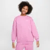 Nike Sportswear Club Fleece Big Kids' Oversized Sweatshirt In Pink