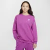 Nike Sportswear Club Fleece Big Kids' Oversized Sweatshirt In Purple