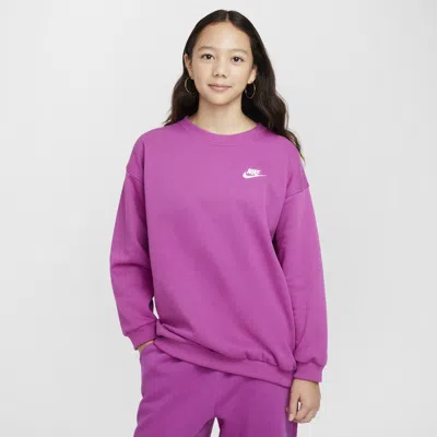 Nike Sportswear Club Fleece Big Kids' Oversized Sweatshirt In Purple
