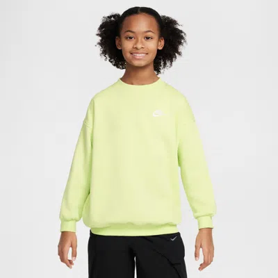 Nike Sportswear Club Fleece Big Kids' Oversized Sweatshirt In Yellow