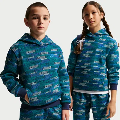 Nike Sportswear Club Fleece Big Kids' Pullover Hoodie In Blue