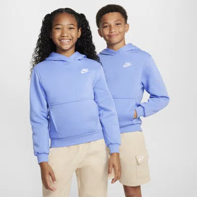 Nike Sportswear Club Fleece Big Kids' Pullover Hoodie In Blue