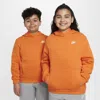 Nike Sportswear Club Fleece Big Kids' Pullover Hoodie (extended Size) In Orange