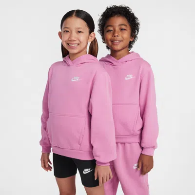 Nike Sportswear Club Fleece Big Kids' Pullover Hoodie In Pink