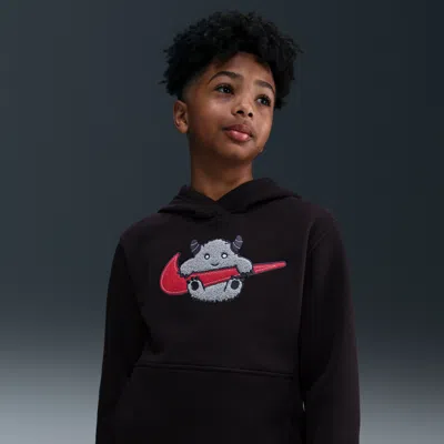 Nike Sportswear Club Fleece Big Kids' Pullover Hoodie In Black