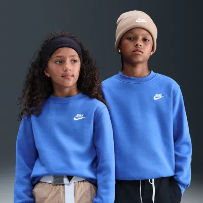 Nike Sportswear Club Fleece Big Kids' Sweatshirt In Blue