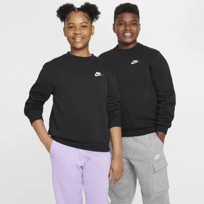 Nike Sportswear Club Fleece Big Kids' Sweatshirt (extended Size) In Black