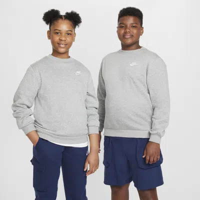 Nike Sportswear Club Fleece Big Kids' Sweatshirt (extended Size) In Gray
