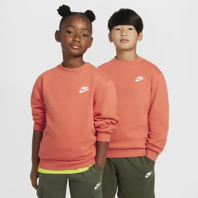Nike Sportswear Club Fleece Big Kids' Sweatshirt In Orange
