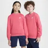 Nike Sportswear Club Fleece Big Kids' Sweatshirt In Pink