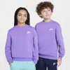 Nike Sportswear Club Fleece Big Kids' Sweatshirt In Purple