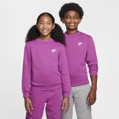 Nike Sportswear Club Fleece Big Kids' Sweatshirt In Purple