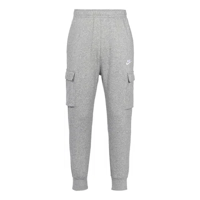 Nike Sportswear Club Fleece Cargo Multiple Pockets Stay Warm Bundle Feet Sports Long Pants Gray