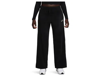Nike Sportswear Club Fleece Cozy Mid-rise Wide Pants In Black