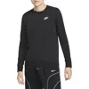 Nike Women's  Sportswear Club Fleece Crew-neck Sweatshirt In Black/white