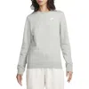 Nike Sportswear Club Fleece Crewneck Sweatshirt In Dark Grey Heather/white
