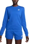 Nike Sportswear Club Fleece Crewneck Sweatshirt In Game Royal/white