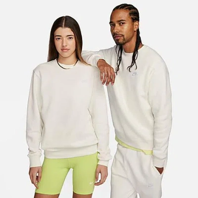 Nike Sportswear Club Fleece Crewneck Sweatshirt In Sail/white