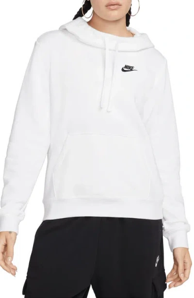 Nike Women's  Sportswear Club Fleece Funnel-neck Hoodie In White