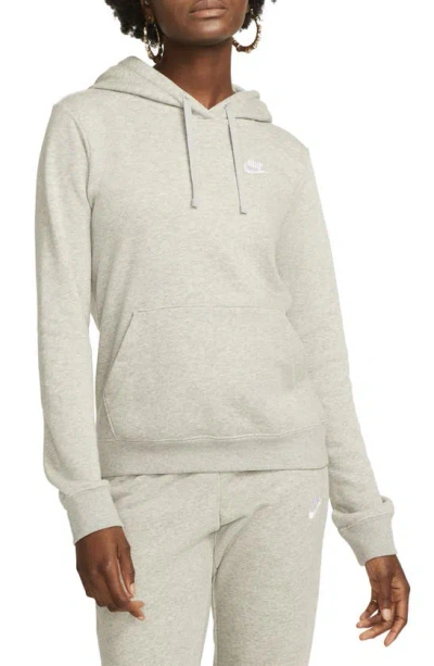Nike Women's  Sportswear Club Fleece Pullover Hoodie In Dark Grey Heather/white