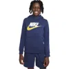 Nike Kids'  Sportswear Club Fleece Hoodie In Midnight Navy/white