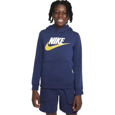 Nike Sportswear Club Fleece Hoodie In Midnight Navy/white