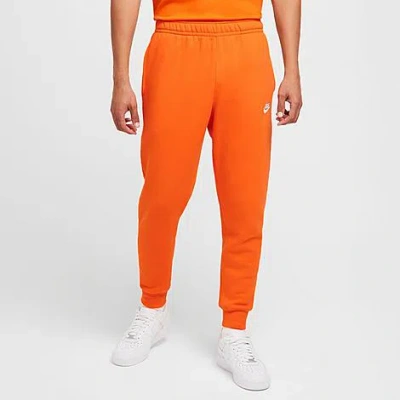 Nike Sportswear Club Fleece Jogger Pants In Safety Orange/safety Orange/white