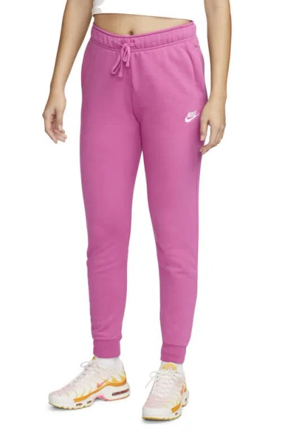 Nike Sportswear Club Fleece Joggers In Active Fuchsia/white