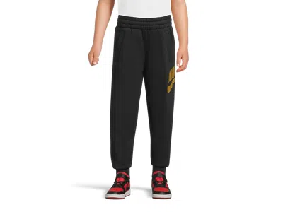 Nike Sportswear Club Fleece Joggers (little Kid/big Kid) Kid's Clothing Black/metallic Gold : Xs (6-7 Lit