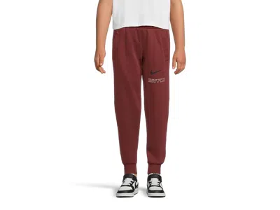 Nike Sportswear Club Fleece Joggers (little Kid/big Kid) Kid's Clothing Dark Team Red/dark Team Red/black In Burgundy