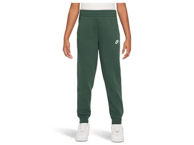 Nike Sportswear Club Fleece Joggers (little Kid/big Kid) Kid's Clothing Fir/white : L (14-16 Big Kid), Co In Green