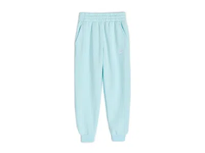 Nike Sportswear Club Fleece Joggers (little Kid/big Kid) Kid's Clothing Glacier Blue/white : Xl (18-20 Bi
