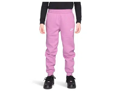 Nike Sportswear Club Fleece Joggers (little Kid/big Kid) Kid's Clothing Light Magenta/white : M (10-12 Bi In Purple