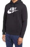 Nike Sportswear Club Logo-print Cotton-blend Jersey Hoodie In Black/ White