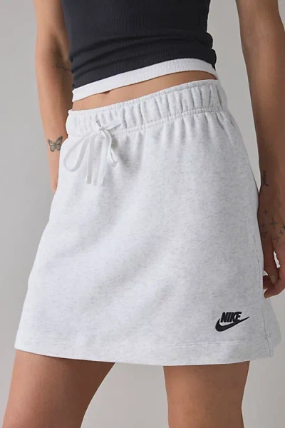 Nike Sportswear Club Fleece Mid-rise Skirt In Birch Heather, Women's At Urban Outfitters In Gray