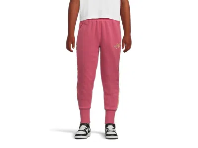 Nike Sportswear Club Fleece Oversized Joggers (little Kid/big Kid) Girl's Clothing Sweet Beet/metallic Go In Pink