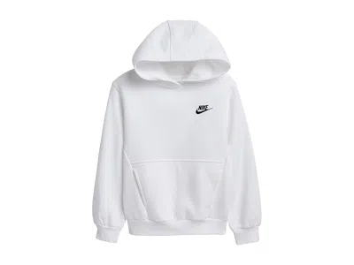 Nike Sportswear Club Fleece Pullover Hoodie (little Kid/big Kid) Boy Kid's Clothing White/black : Lg (14- In Multi