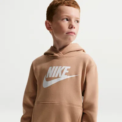 Nike Sportswear Club Fleece Pullover Little Kids Hoodie In Brown
