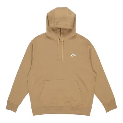 Nike Sportswear Club Fleece Stay Warm Pullover Hooded Sports Khaki In Brown