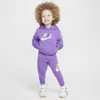 Nike Babies' Sportswear Club Fleece Toddler Hoodie Set In Purple